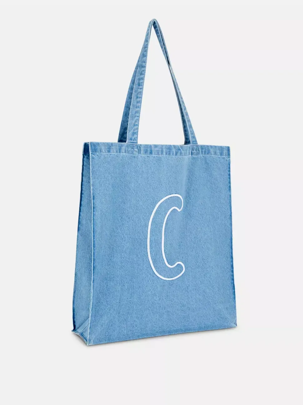 Jeansowa torba shopper z inicjałem