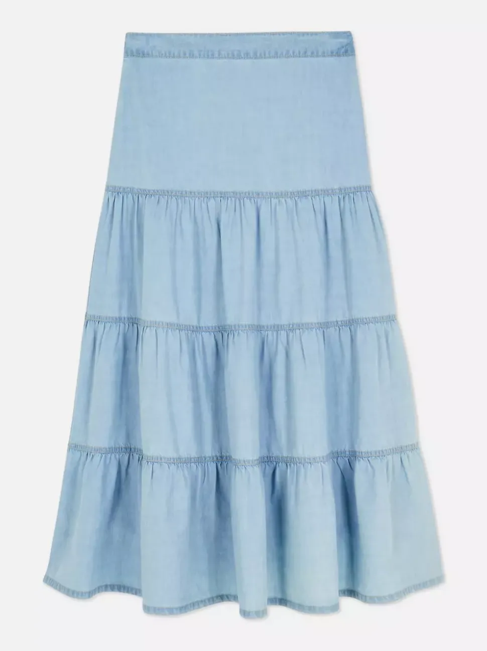 Jeansowa warstwowa spódnica maxi