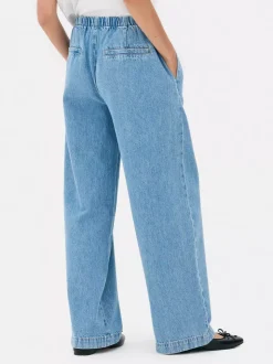 Jeansowe joggery z wiązaniem w talii