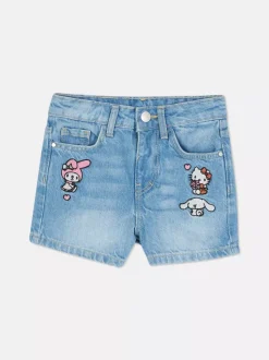 Jeansowe szorty z motywem Hello Kitty i przyjaciół