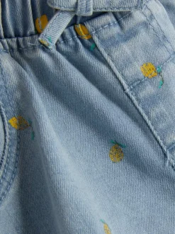 Jeansowe szorty ze wzorem w cytryny