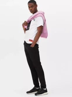 Jeansy skinny o splocie diagonalnym