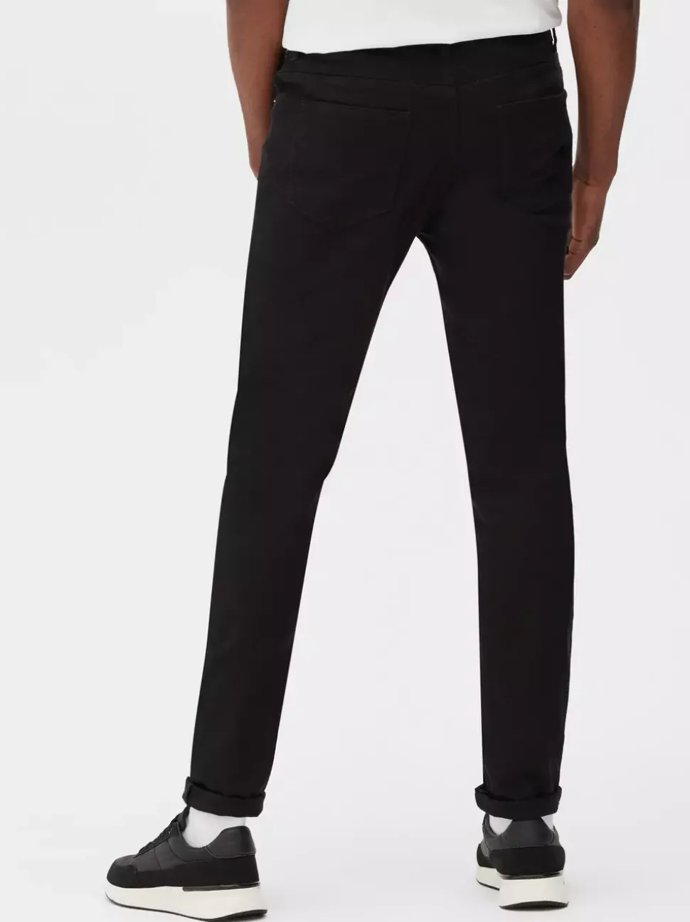 Jeansy skinny o splocie diagonalnym