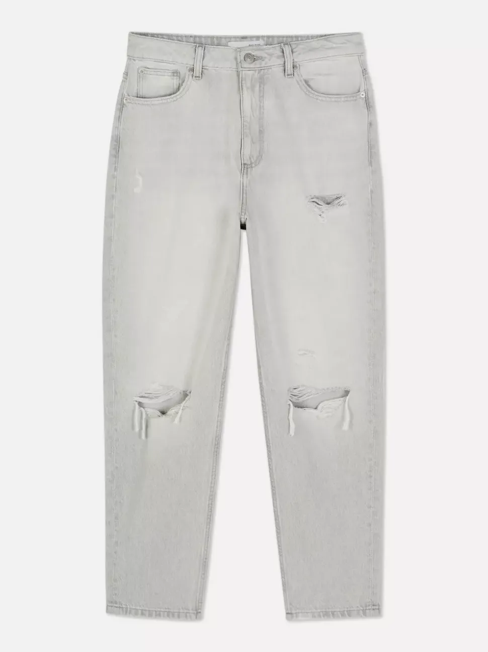 Jeansy typu mom z rozdarciami