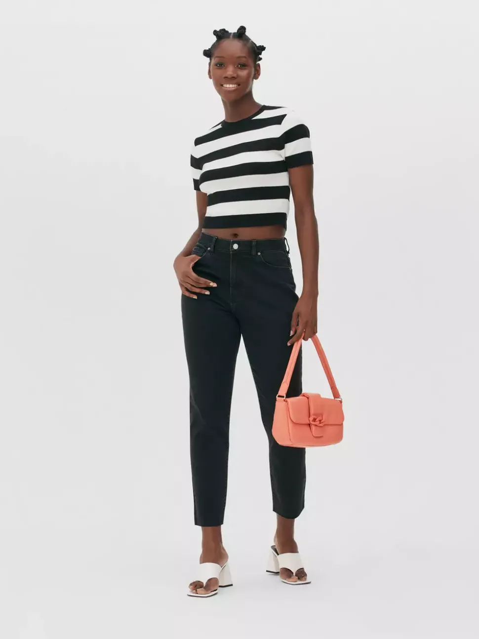 Jeansy vintage o kroju slim z prostymi nogawkami