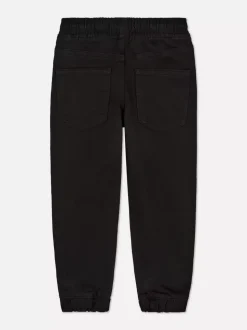 Joggery jeansowe ściągane sznurkiem