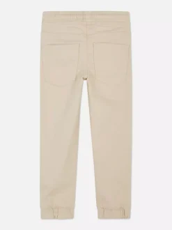 Joggery jeansowe ściągane sznurkiem