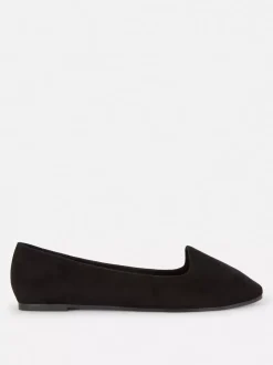 Kapcie baleriny ze sztucznego zamszu