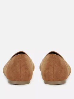 Kapcie baleriny ze sztucznego zamszu