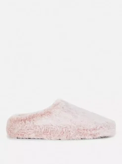 Kapcie bez pięty ze sztucznego futerka