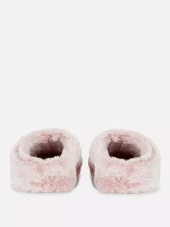 Kapcie bez pięty ze sztucznego futerka