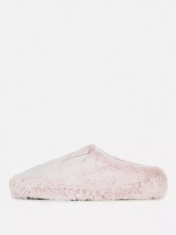 Kapcie bez pięty ze sztucznego futerka