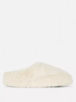 Kapcie bez pięty ze sztucznego futerka