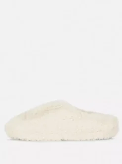 Kapcie bez pięty ze sztucznego futerka