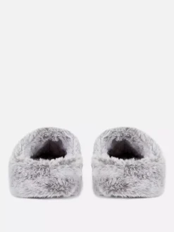 Kapcie bez pięty ze sztucznego futerka