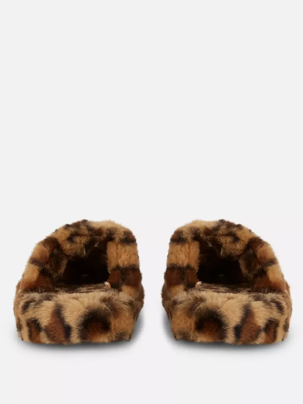 Kapcie z futerkiem i dwoma paskami