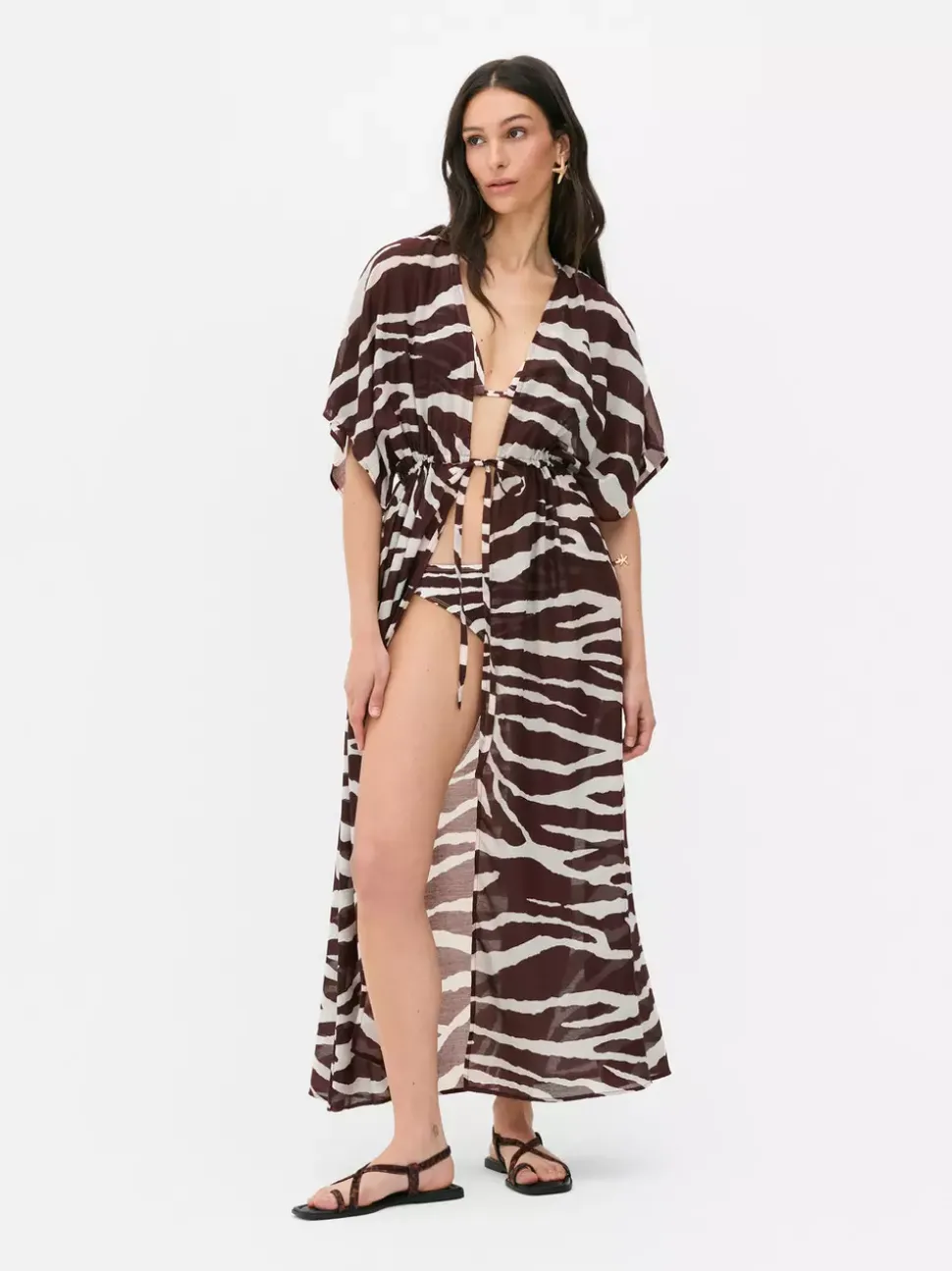 Kimono midi z nadrukiem