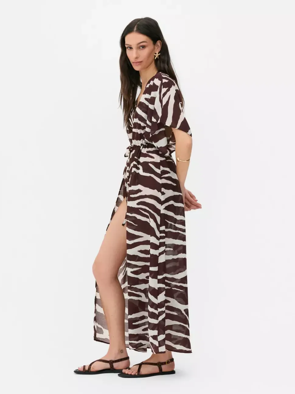 Kimono midi z nadrukiem