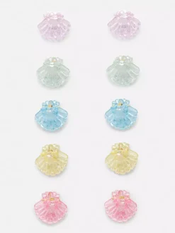 Klamerki do włosów z motywem muszelek, 10 szt.