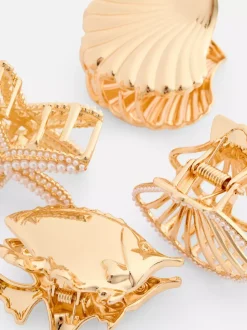 Klamry do włosów z morskim motywem, 4 szt.