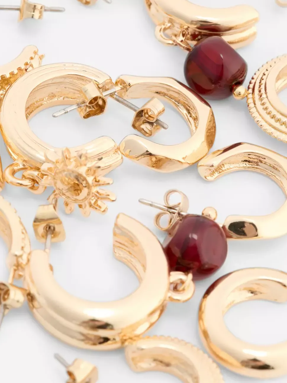 Kolczyki koła o różnych wzorach, 6 par