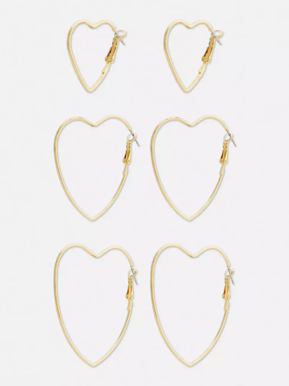 Kolczyki koła w kształcie serc The Edit, 3 pary