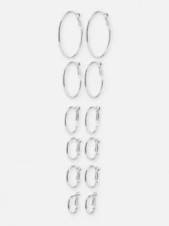 Kolczyki koła w różnych rozmiarach, 6 par