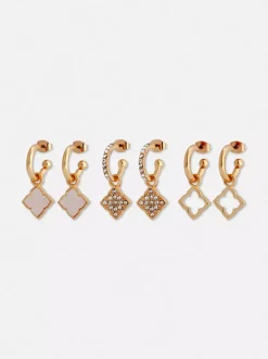 Kolczyki koła z abstrakcyjnym motywem, 3 pary