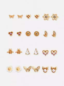 Kolczyki sztyfty, 12 par