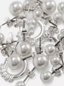 Kolczyki sztyfty ze sztucznymi perłami, 12 par