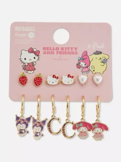 Kolczyki z motywem Hello Kitty i przyjaciół, 6 par