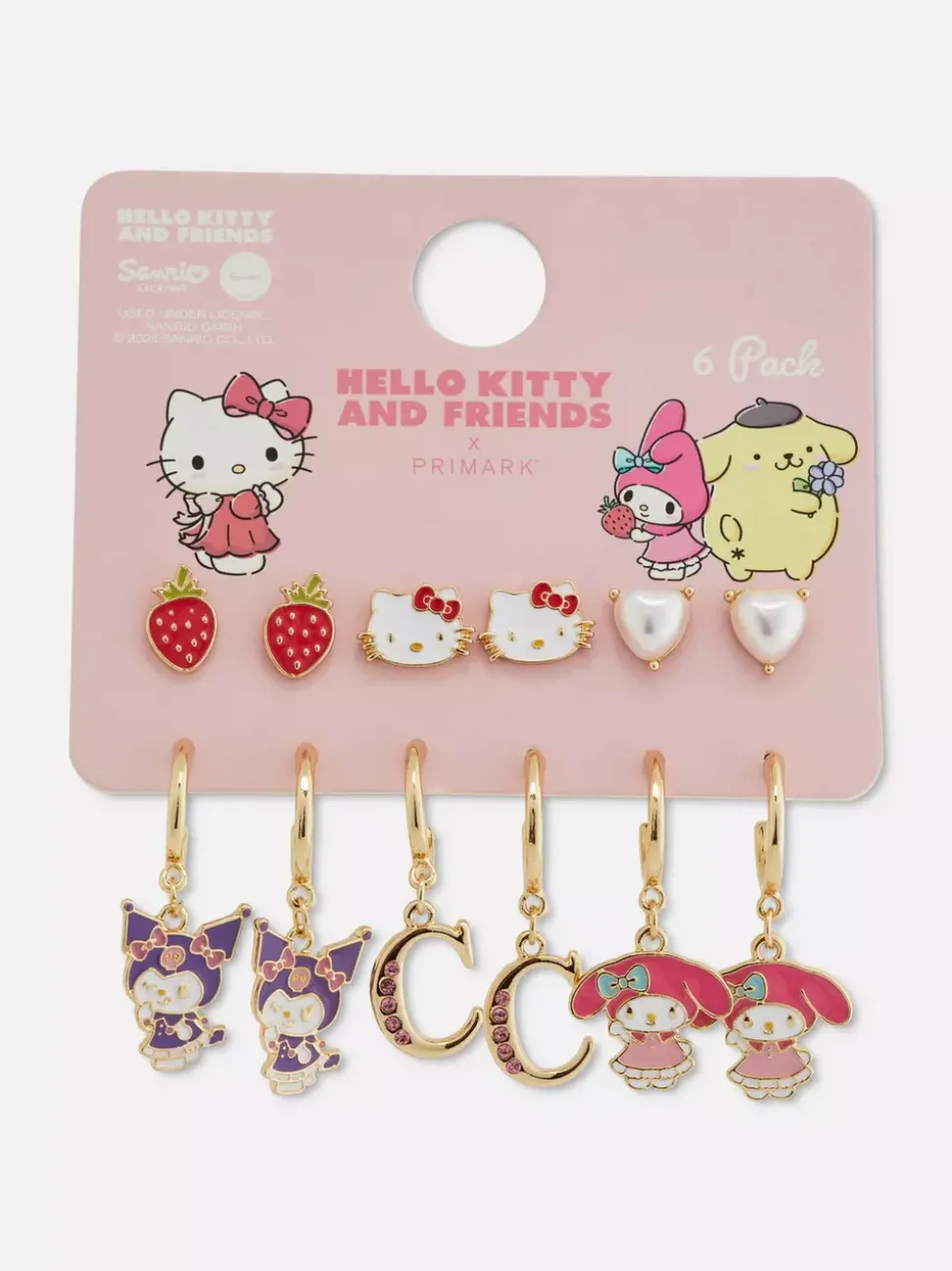Kolczyki z motywem Hello Kitty i przyjaciół, 6 par
