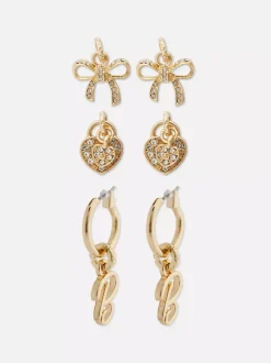 Kolczyki z wisiorkiem, 3 pary