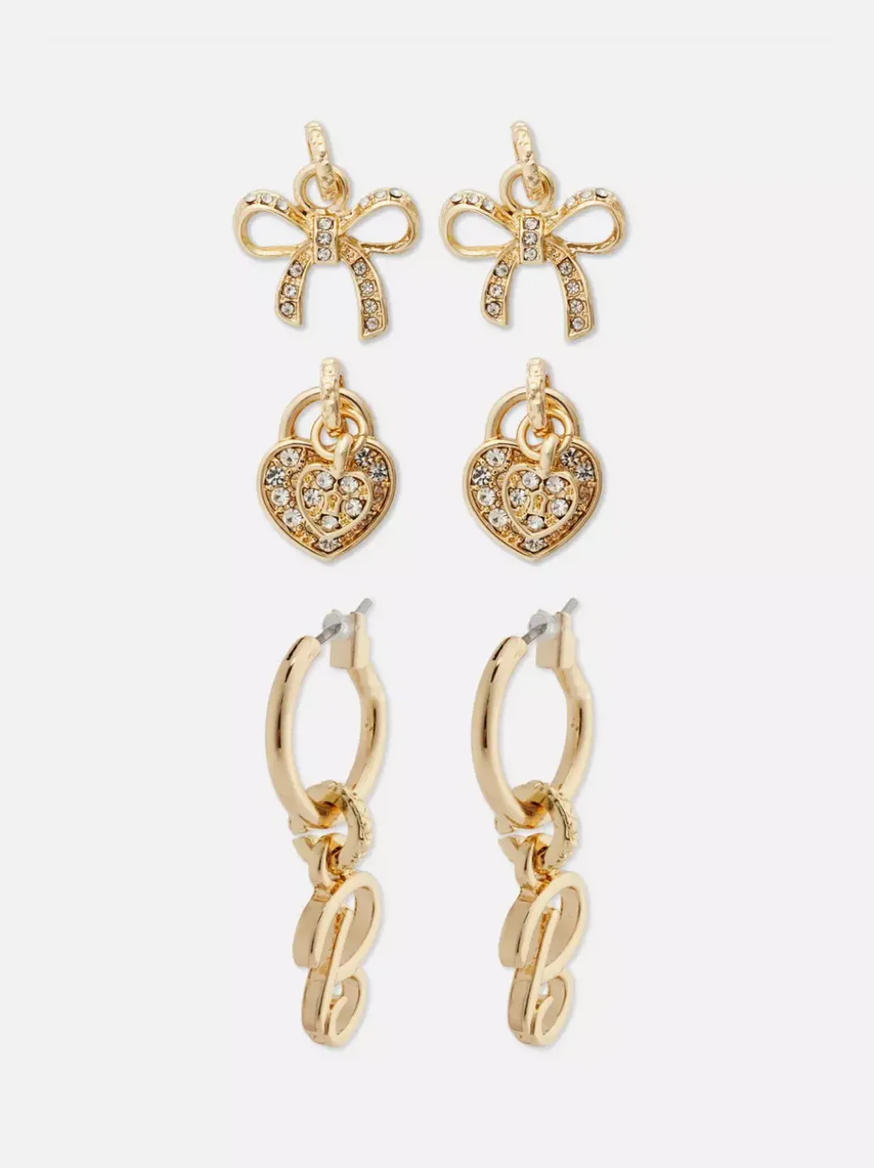 Kolczyki z wisiorkiem, 3 pary