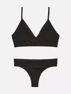 Komplet bielizny bezszwowej w prążki