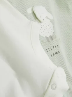 Komplet dla noworodka z ogrodniczkami z owieczką