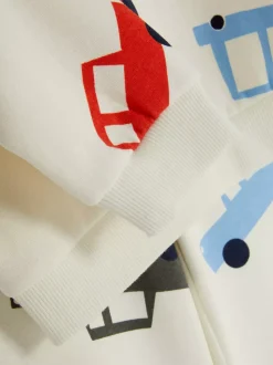 Komplet z bluzą i spodniami dresowymi z motywem auta