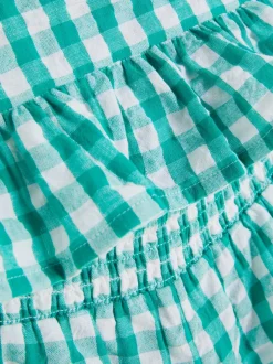 Komplet z bluzką i szortami w kratkę vichy