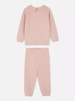 Komplet z dzianinowym swetrem i legginsami