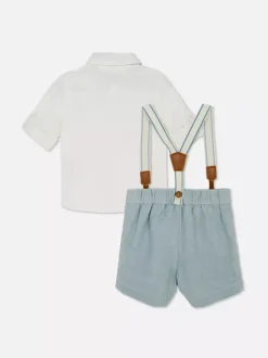 Komplet z szelkami, muszką i szortami