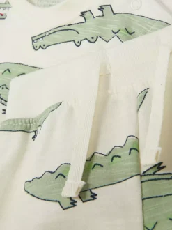 Komplet z T-shirtem i szortami z motywem krokodyla