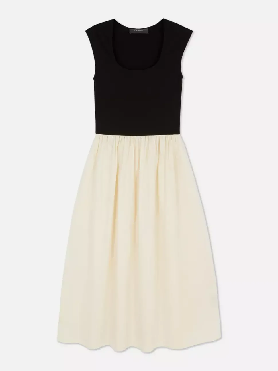 Kontrastowa sukienka dżersejowa midi 2 w 1