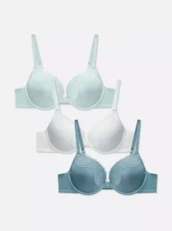 Koronkowe biustonosze push-up, 3 pary