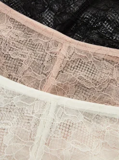 Koronkowe figi brazylijskie, 3 szt.