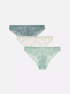 Koronkowe figi brazylijskie, 3 szt.