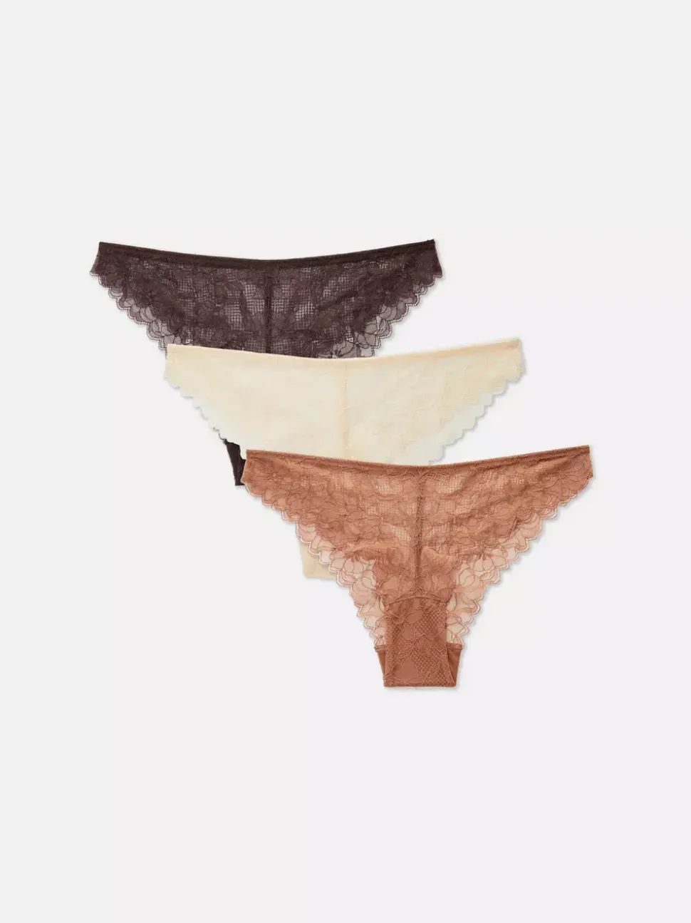 Koronkowe figi brazylijskie, 3 szt.