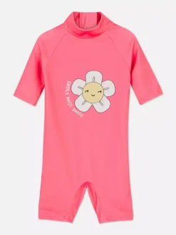 Kostium kąpielowy z zapięciem na zamek i nadrukiem