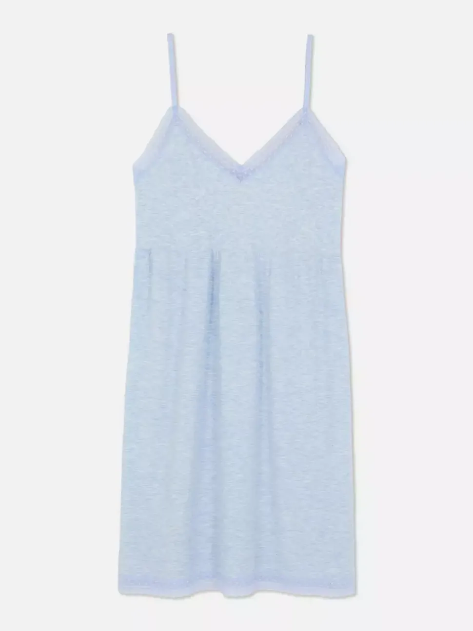 Koszula nocna z dekoltem w serek wykończona koronką