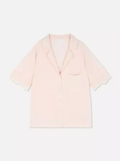 Koszula piżamowa z koronkowym wykończeniem