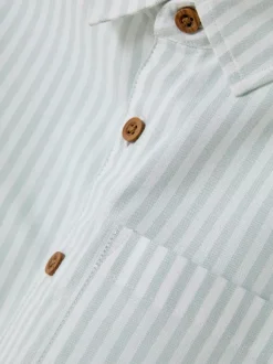 Koszula typu oxford w paski z krótkim rękawem